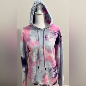 Forever 21 Pink and Blue Tie-Dye Hoodie